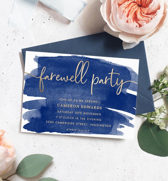 Navy Farewell Party Invitation Goodbye Party Invitation Etsy