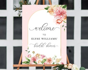 Printable Welcome Sign, Spring Floral Bridal Shower Welcome Sign, Wedding Welcome Sign, Floral Baby Shower Sign, Welcome Poster, Quinn