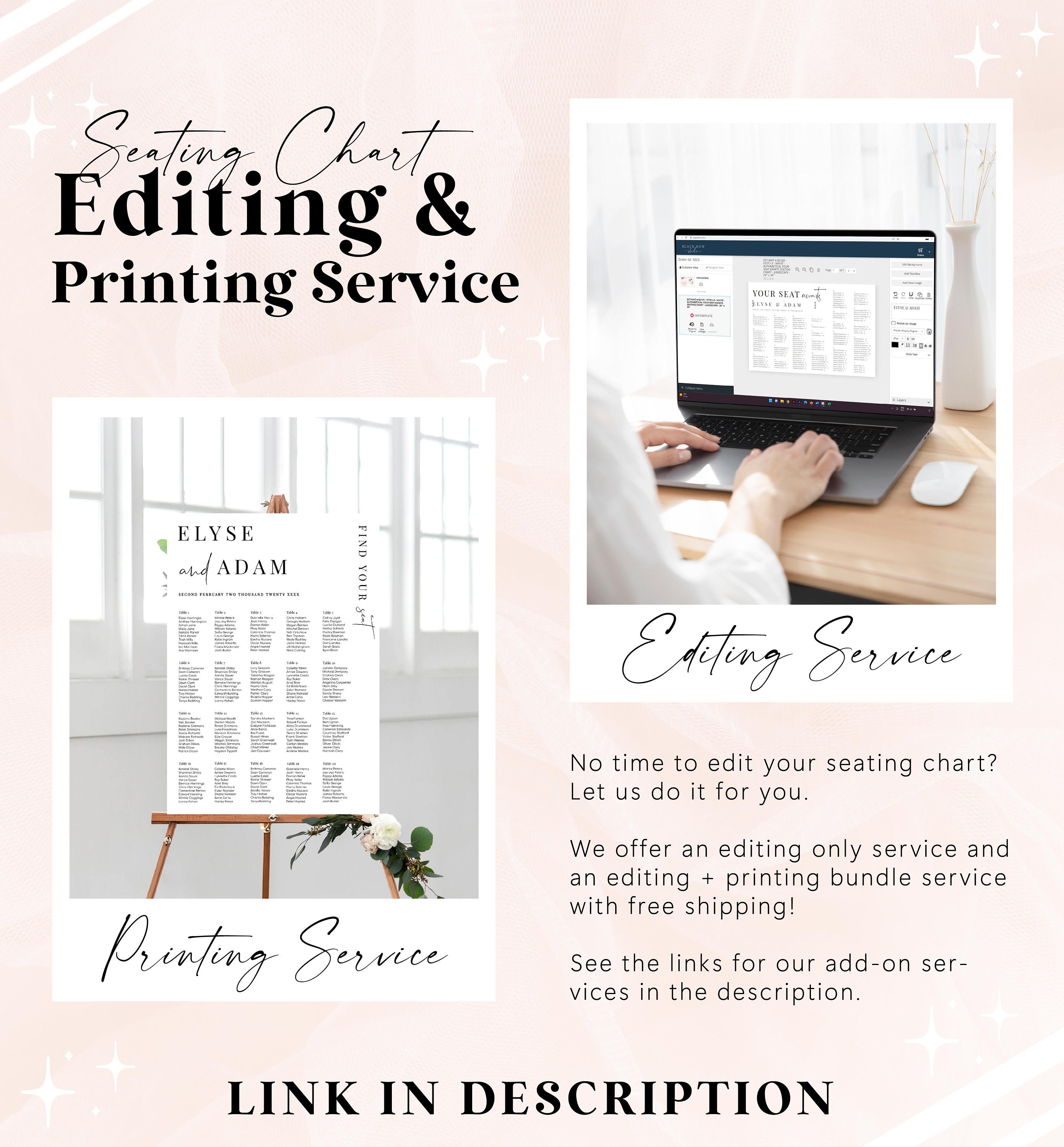 Printable Wedding 3 Long Tables Seating Chart Wedding Banquet - Etsy ...