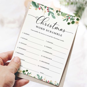 Christmas Word Scramble Game, Printable Christmas Word Jumble Game ...