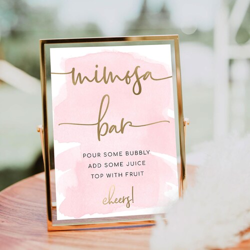 Pink Watercolour Rose Gold Welcome Sign Printable Bridal and | Etsy