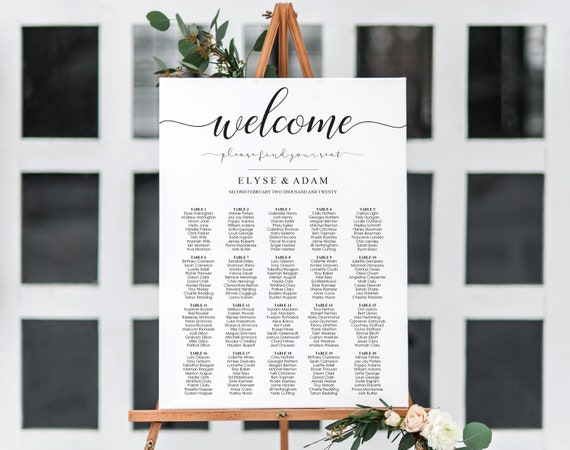 Wedding Seating Chart 20 Tables