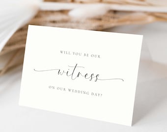Druckbar sind Sie unsere Zeuge Karte, minimalistische Hochzeit (digitaler Download), Bridie