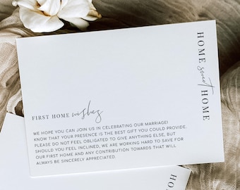 Minimalist First Home Wishes Card, New Home Fund Printable Template, Estelle