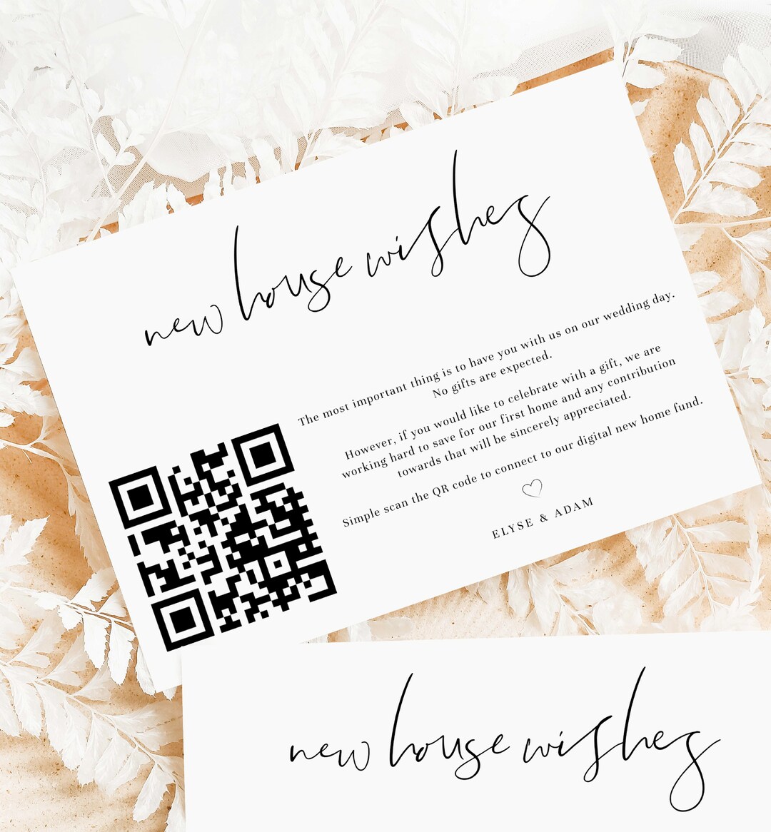 Printable QR Code New House Wishes Card, First Home Wishes, Digital New ...