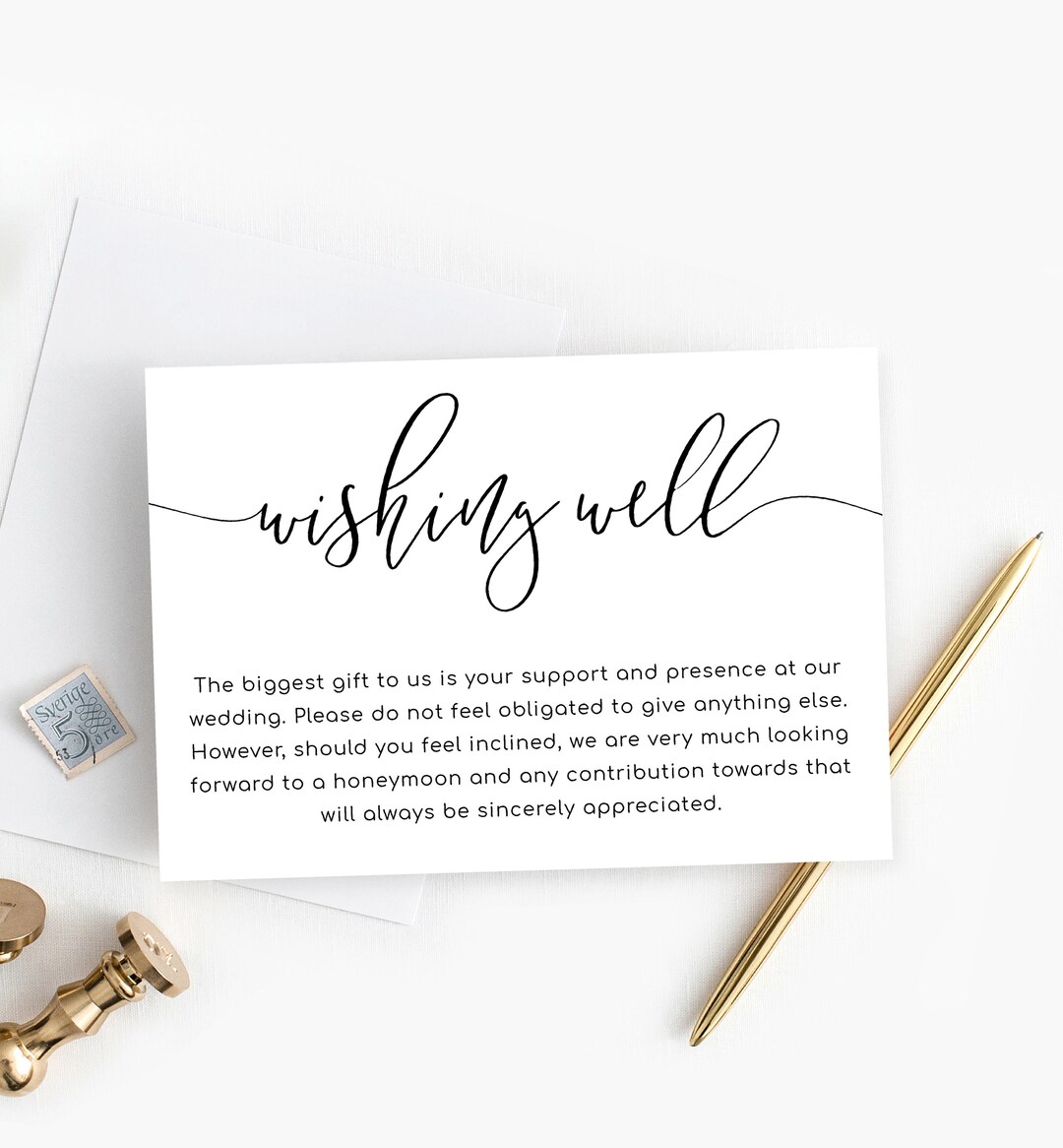 Printable Wedding Wishing Well Card Wedding Details Card Etsy
