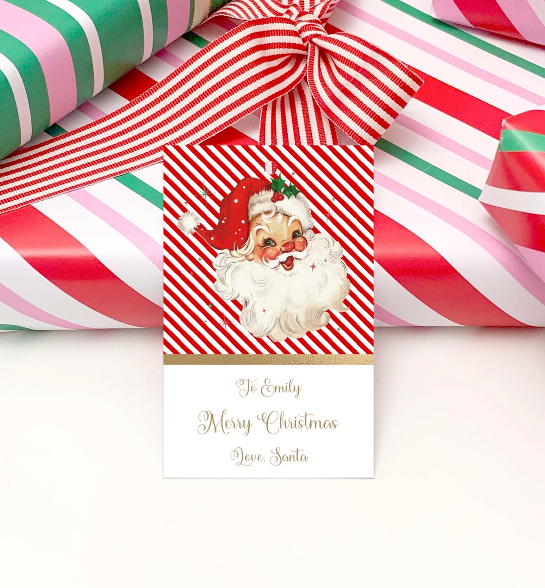 Printable Christmas Gift Tag, Secret Santa Gift Label, Custom Gift ...