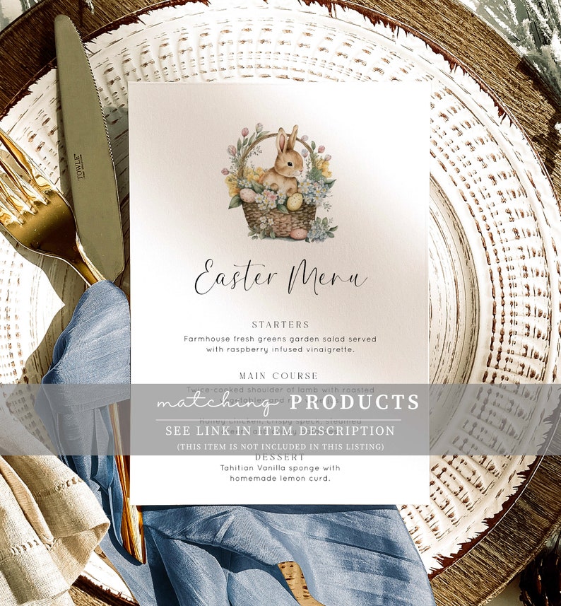 Printable Tent and Flat Style Pace Cards, Easter Brunch Place Cards, Easter Lunch Name Cards, Printable Place Setting Cards, Easter Basket image 9
