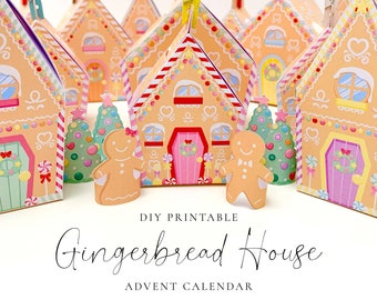 Printable Gingerbread House Advent Calendar: DIY Christmas Village (PDF Template)