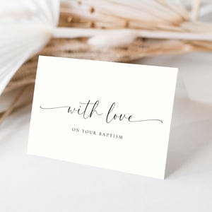 Imprimable avec amour sur votre carte de baptême, carte de baptême des parrains et marraines à son filleul, carte-cadeau de baptême, carte de félicitations de baptême, Bridie