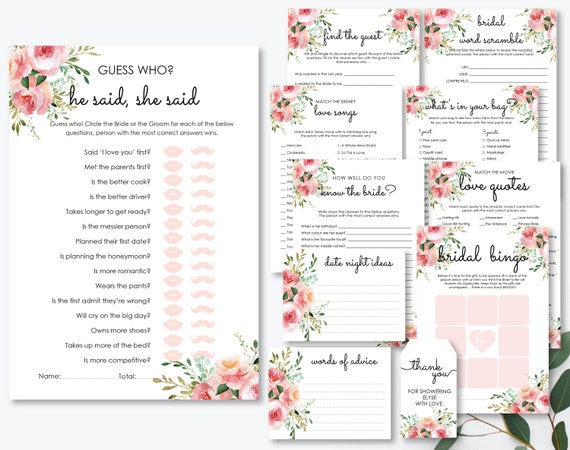 Floral Hen Party Activity pack