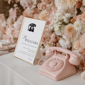 Printable Telephone Guestbook Sign, Voicemail Audio Guestbook Sign, Minimalist Wedding Phone Message Guest Book Sign, Ellesmere