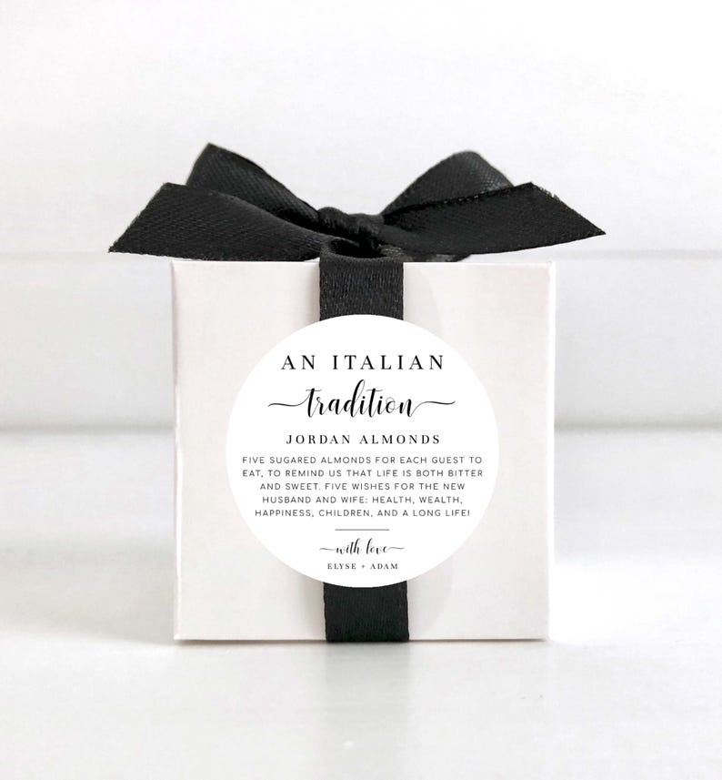 Italian Tradition Favor Tag, Jordan Almonds (printable), Leyton - Etsy