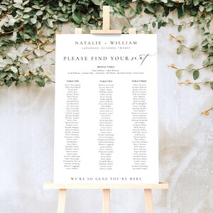 Printable Wedding Table Plan Template, Minimalist Wedding Banquet Long ...