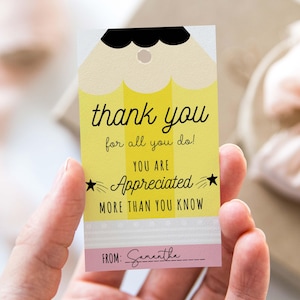 Druckbare Bleistift Lehrer Wertschätzung Tag Vorlage, Sie sind mehr geschätzt, als Sie wissen Tag, danke Lehrer Geschenk