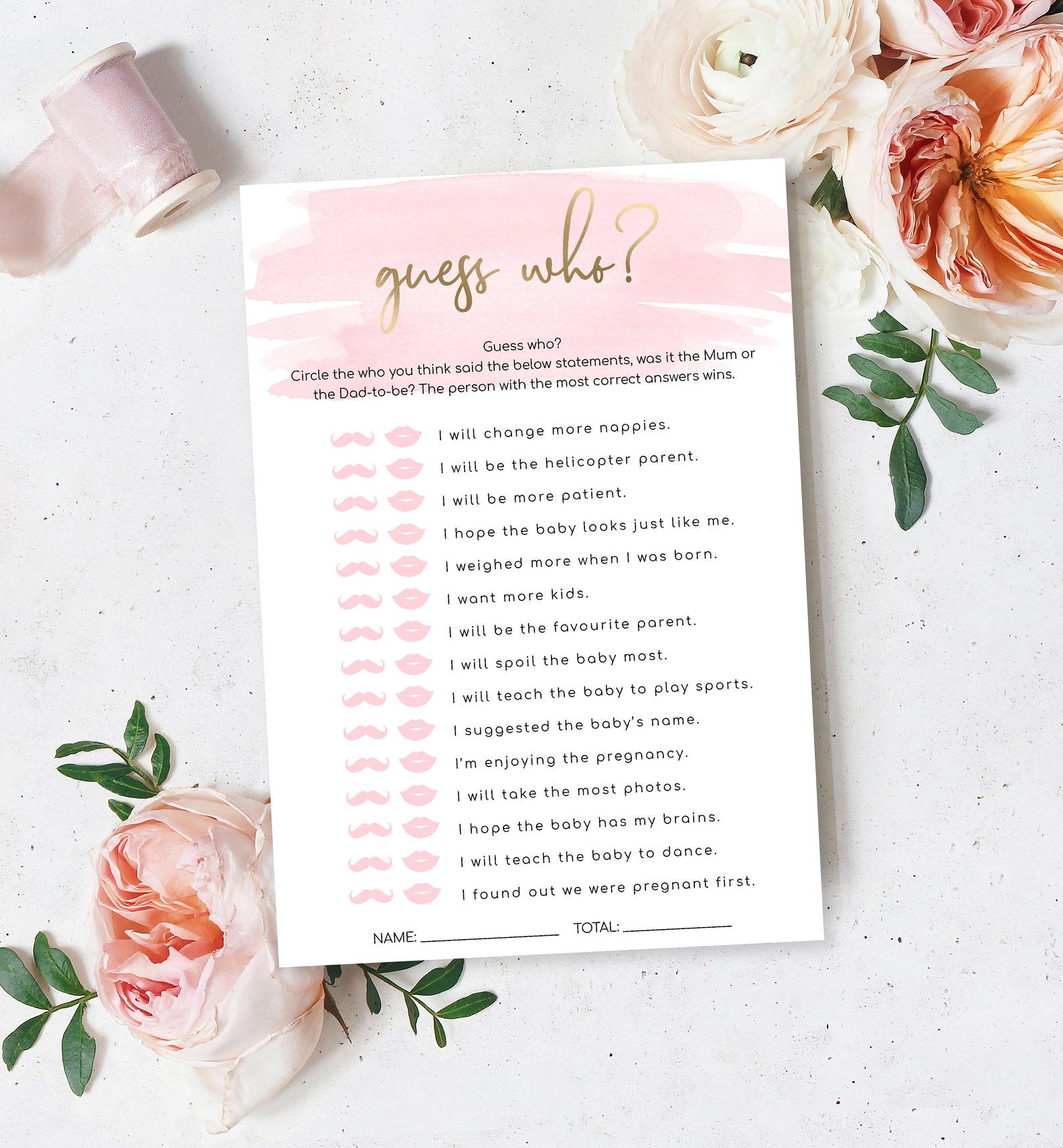 Editable Guess Who Mom or Dad Game Printable Pink | Etsy Australia