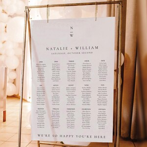 Printable Wedding Seating Chart Template Elegant Wedding - Etsy
