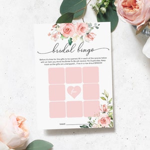 Afdrukbaar vrijgezellenfeest bingospel - vrijgezellenfeestspellen bewerkbare Corjl Instant Download - vrijgezellenfeestspel - Darcy Floral