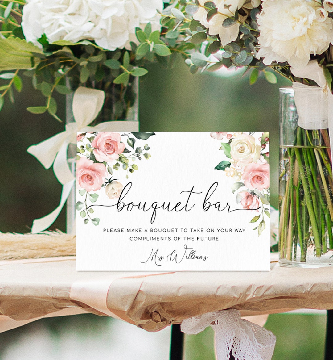 Printable Bouquet Bar Sign Flower Bar Sign Bridal Shower Bouquet Printable Bouquet Bar Sign Flower Bar Sign Bridal Shower Bouquet