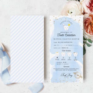 Printable Tooth Fairy Letter and Receipt, Tooth Fairy Collection Receipt, Tooth Fairy Payment Recipe And Visit Certificate, Lost Tooth Note