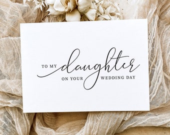 To My Daughter On Your Wedding Day Card Template, Modern Minimalist Wedding Day Card, Parents To Daughter Wedding Day Card, Brooklyn