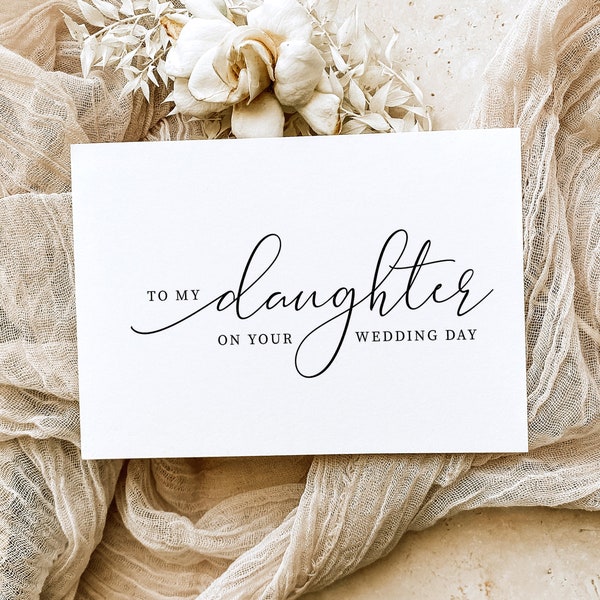 To My Daughter On Your Wedding Day Card Template, Modern Minimalist Wedding Day Card, Parents To Daughter Wedding Day Card, Brooklyn