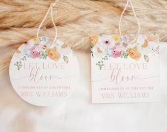 Printable Flower Bar Favor Tag Sign, Wildflower Bridal Shower Bouquet Station Tag, Let Love Bloom Favor Sign, Bloom Bar Tag, Millie