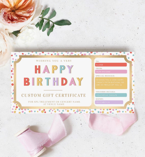 Birthday voucher on sale
