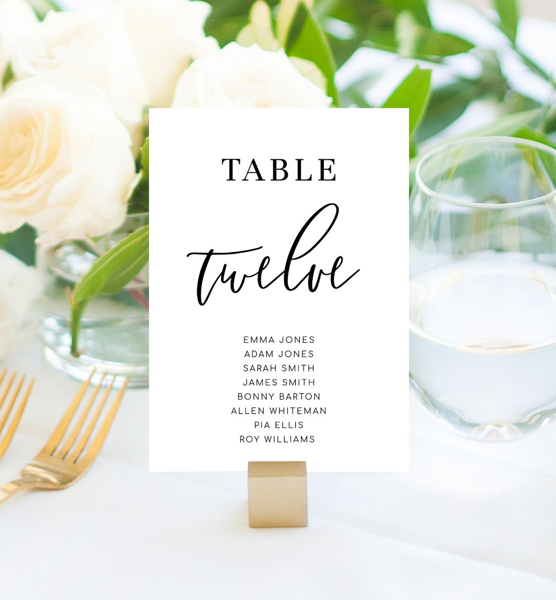 Editable Table Numbers With Guest Names Modern Minimalist Etsy