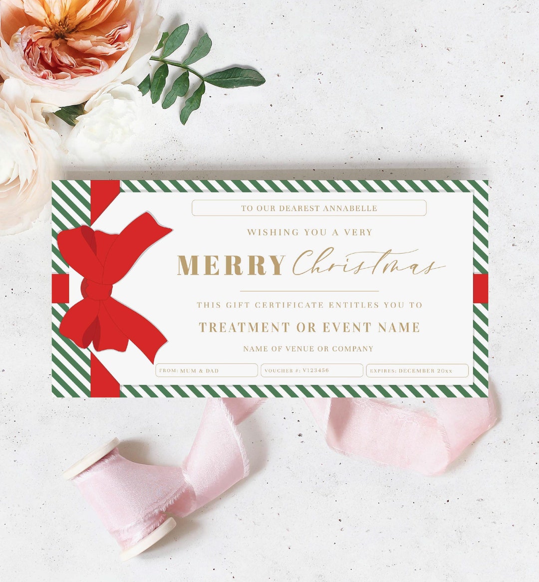 Christmas Gift Voucher Template, Fully Custom Printable Gift Certificate Christmas Present, Gold Christmas Gift Coupon, Gift Tag Stripe - Etsy Japan