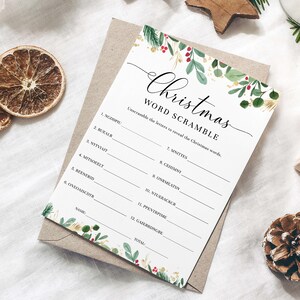 Christmas Word Scramble Game, Printable Christmas Word Jumble Game ...