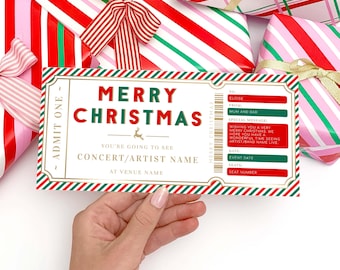 Christmas Concert Ticket Template, Printable Gift Voucher (DIY)