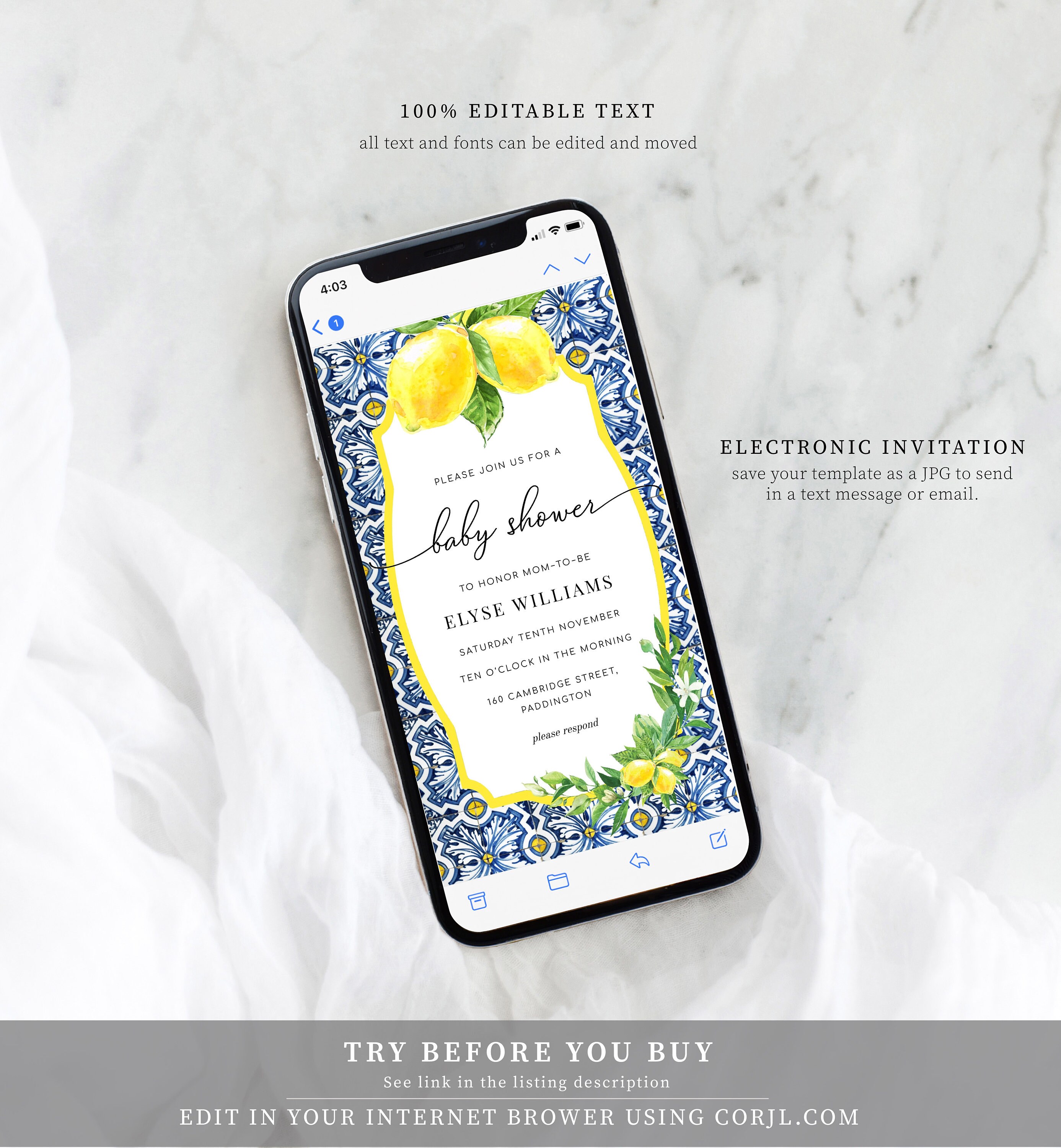 Digital Baby Shower Smartphone Invitation Text Message - Etsy