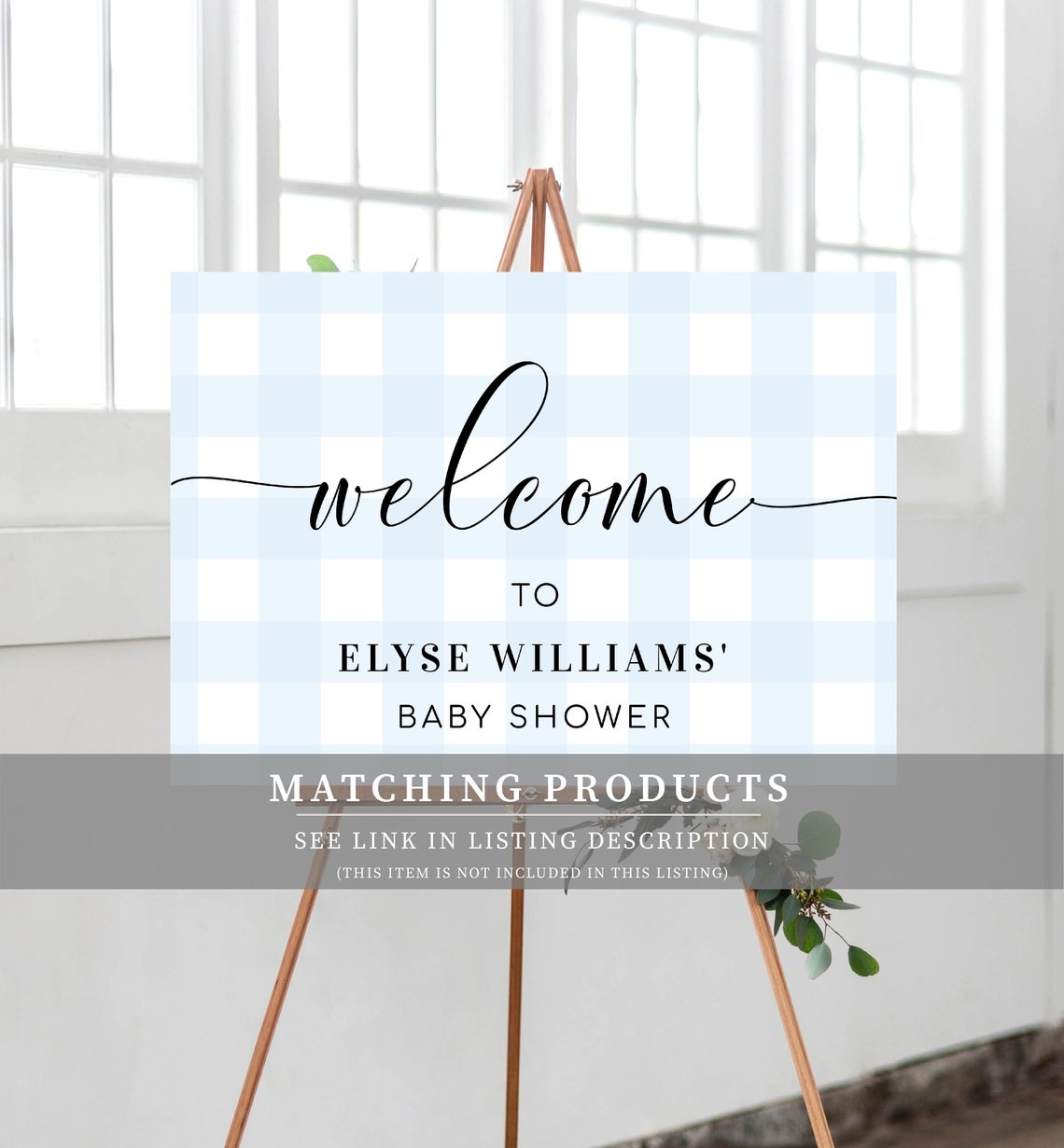 Rocking Horse Boy Baby Shower Blue Gingham Printable Etsy Australia