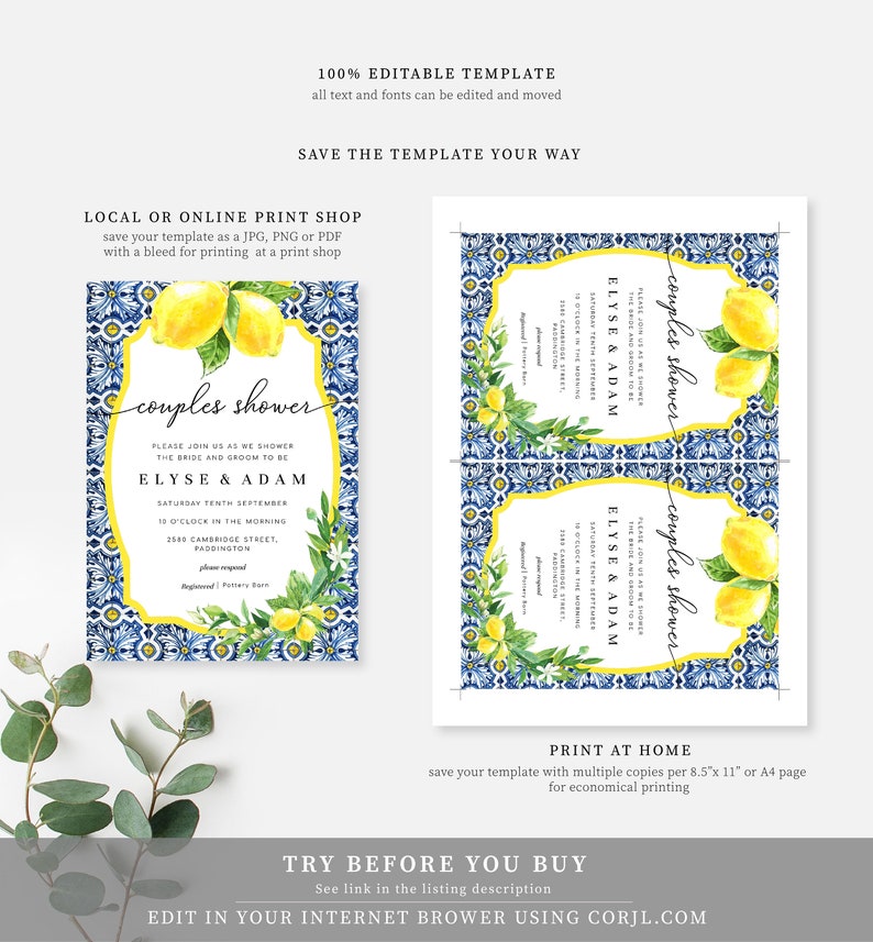 Couples Shower Printable Invitation Wedding Shower Baby - Etsy