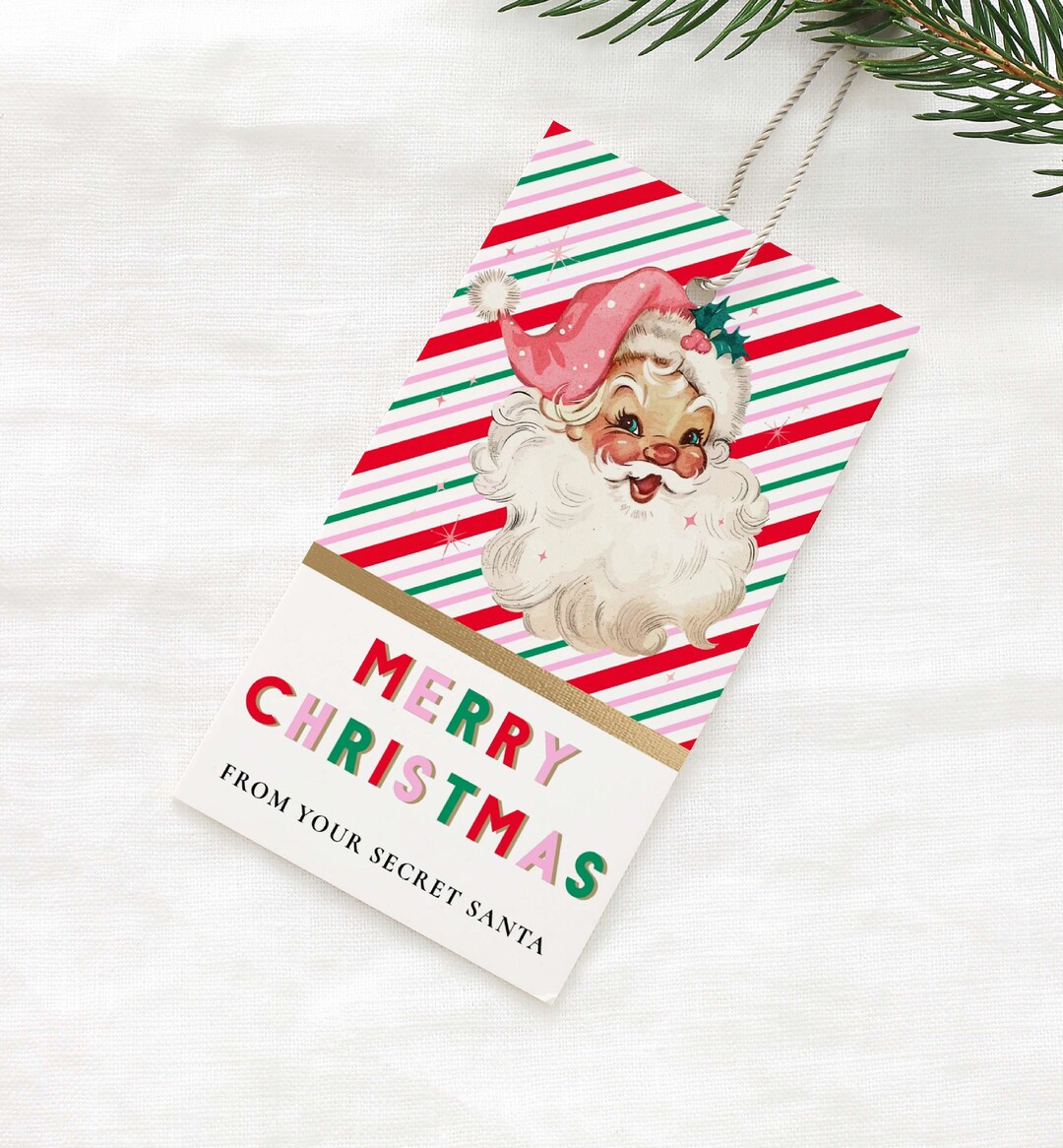 Printable Christmas Gift Tag, Secret Santa Gift Label, Christmas Gift ...