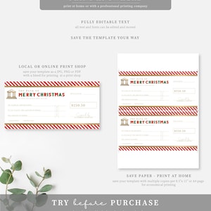 Christmas Cheque Template, Fake Bank Cheque Gift Voucher, Custom ...