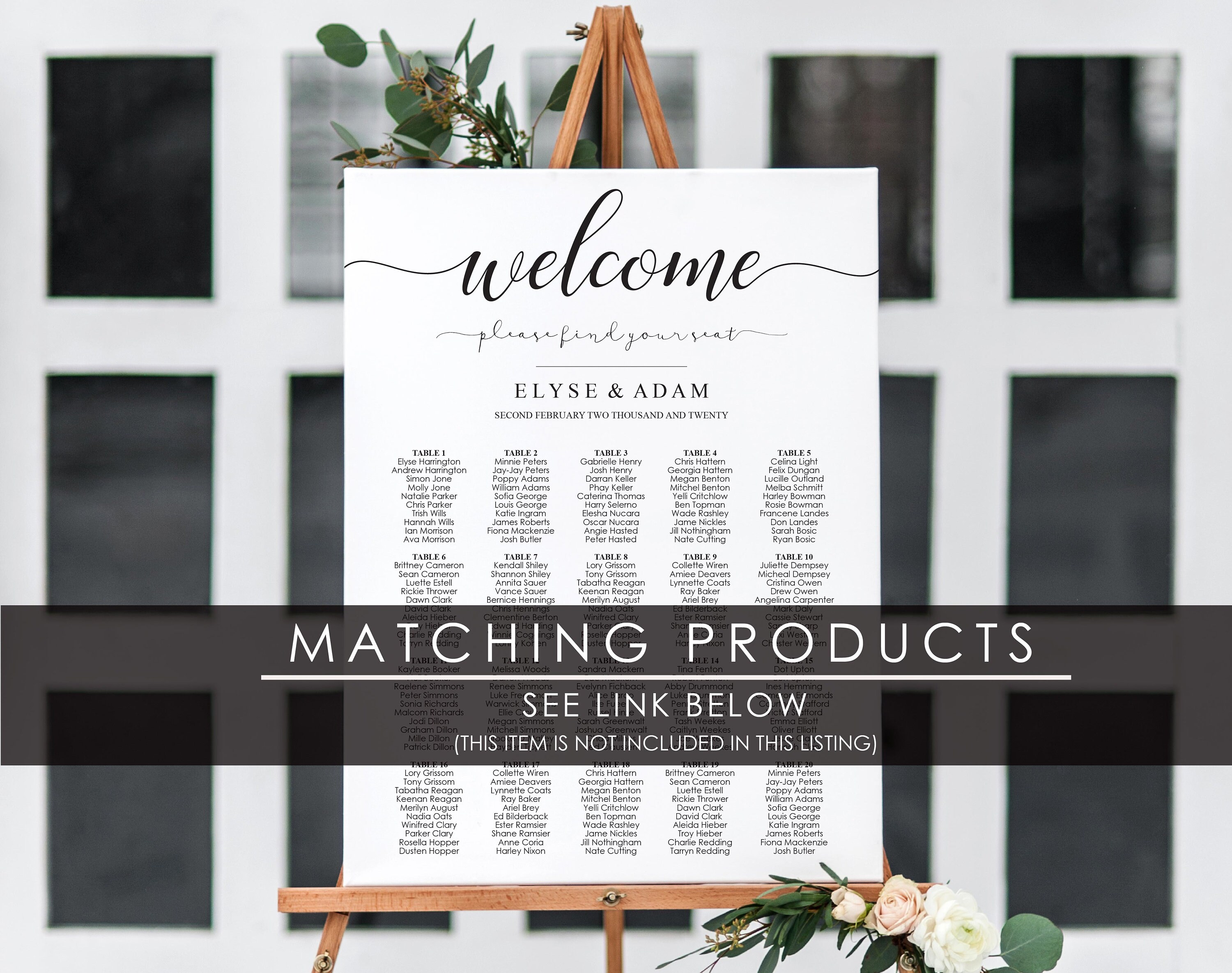 Wedding 6 Long Table Seating Chart Printable Editable | Etsy