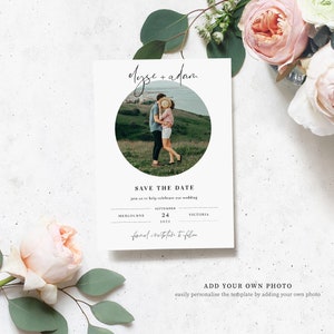 Photo Save the Date Printable Template Modern Minimal Wedding - Etsy