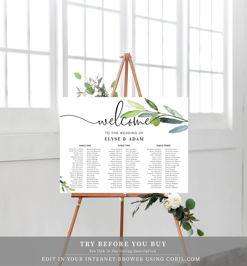 Printable Wedding Table Plan 3 Long Banquet Tables Wedding - Etsy