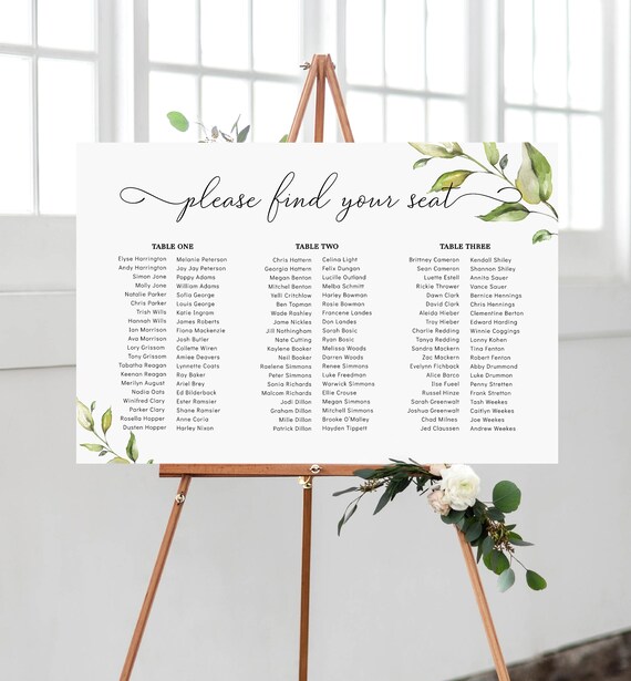 Etsy Wedding Seating Chart