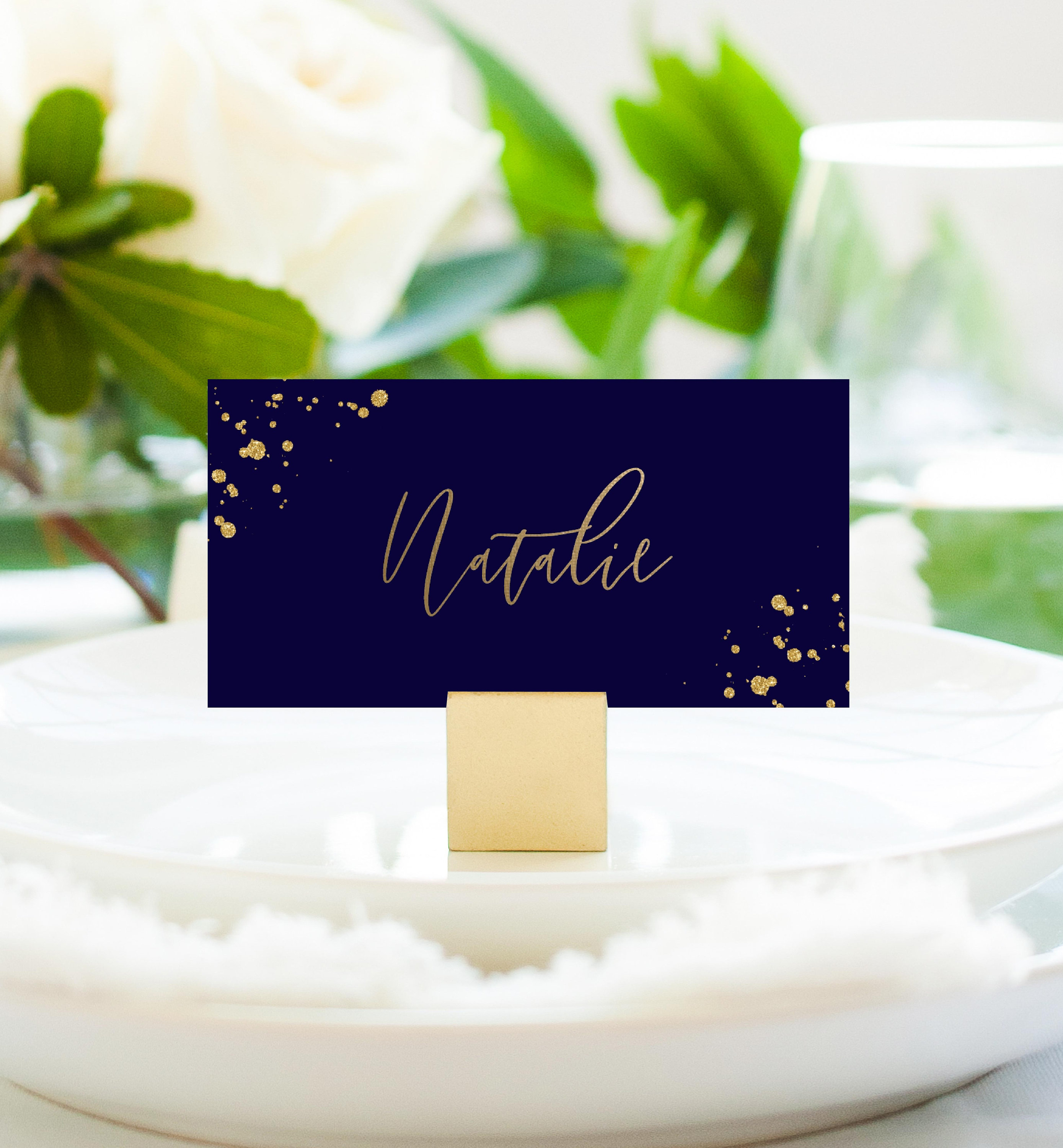 Navy and Gold Printable Wedding Escort Place Cards Editable Wedding