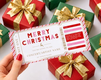 Christmas Concert Ticket Template, Printable Gift Voucher (DIY)