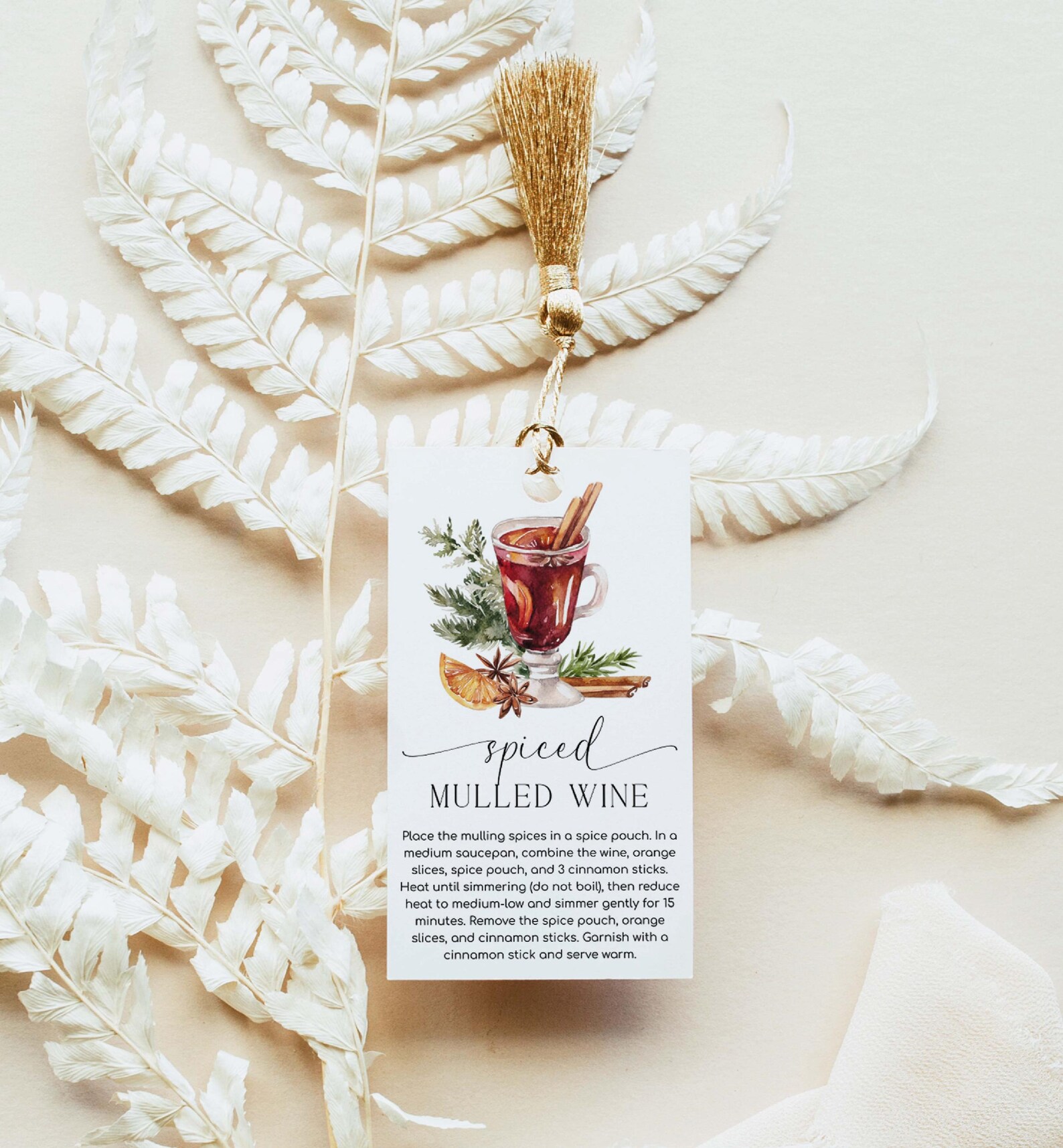Mulled Wine Printable Tag, Mulled Wine Recipe Kit Tag, Simmer Potpourri ...