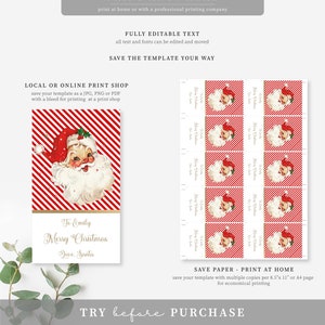 Printable Christmas Gift Tag, Secret Santa Gift Label, Custom Gift ...