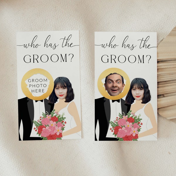 Celebrity Who Has The Groom Printable Bridal Shower Game, Scratch-off Find The Groom Game, Minimalist Bridal Shower, Couples Shower, Quinn