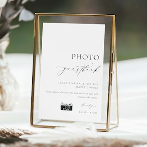 Photo Guestbook Sign, Modern Minimalist Wedding Guest Book Sign, Polaroid Guestbook Sign, Wedding Keepsake Guestbook Sign, Ellesmere