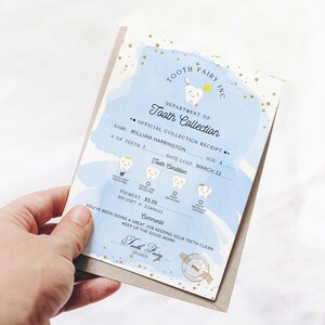 Printable Tooth Fairy Letter and Receipt, Tooth Fairy Collection Receipt, Tooth Fairy Payment Recipe And Visit Certificate, Lost Tooth Note