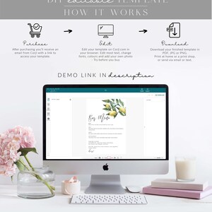 Lemon Bar Menu Sign – Editable Wedding Drinks Menu (Printable), Tuscan Floral image 8