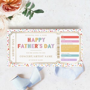 Vatertag Konzert Geschenk Gutschein Vorlage, Printable Dad Geschenkgutschein, Musik Festival Tickets Geschenk, Vatertag Geschenk Coupon, Dot Multi